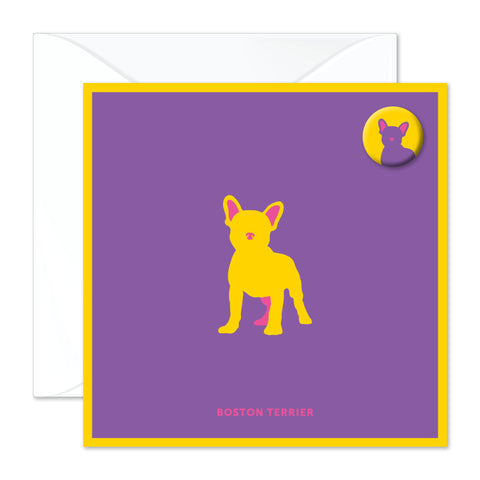 Boston Terrier badge card