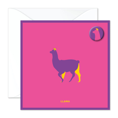 Llama badge card